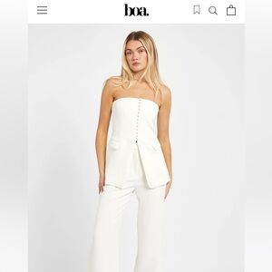 Because of Alice strapless peplum top